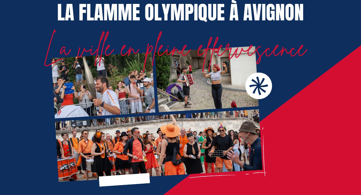 la flamme olympique à Avignon : la ville en pleine effervescence