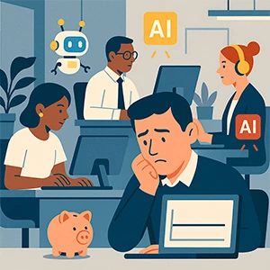 IA en el trabajo: Mi jefe me anima, mi IA me ayuda, pero ¿a mi banquero le da igual?