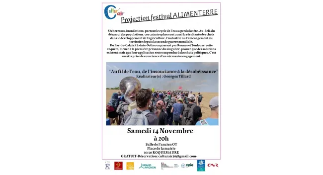 Projection documentaire «De l’insouciance à la désobéissance» - Festival Alimenterre Au fil de l’eau